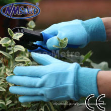 Luvas de proteção de mão de jardim de algodão azul NMSAFETY